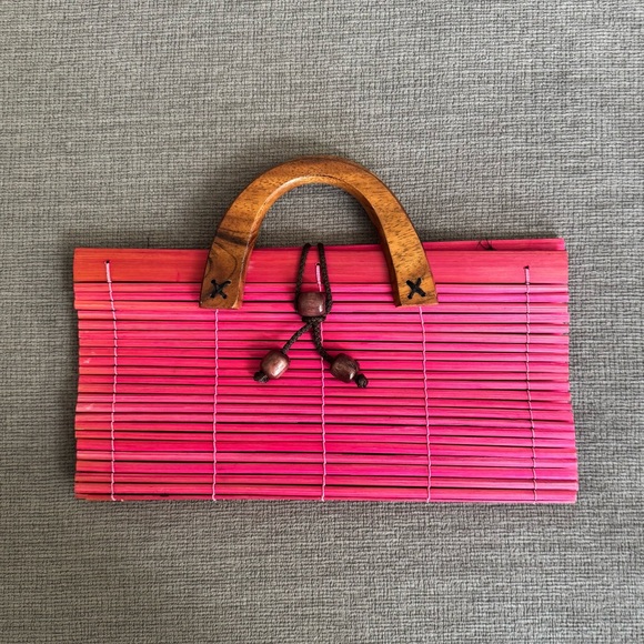 Coach Handbags - One of a kind pink wooden clutch bag